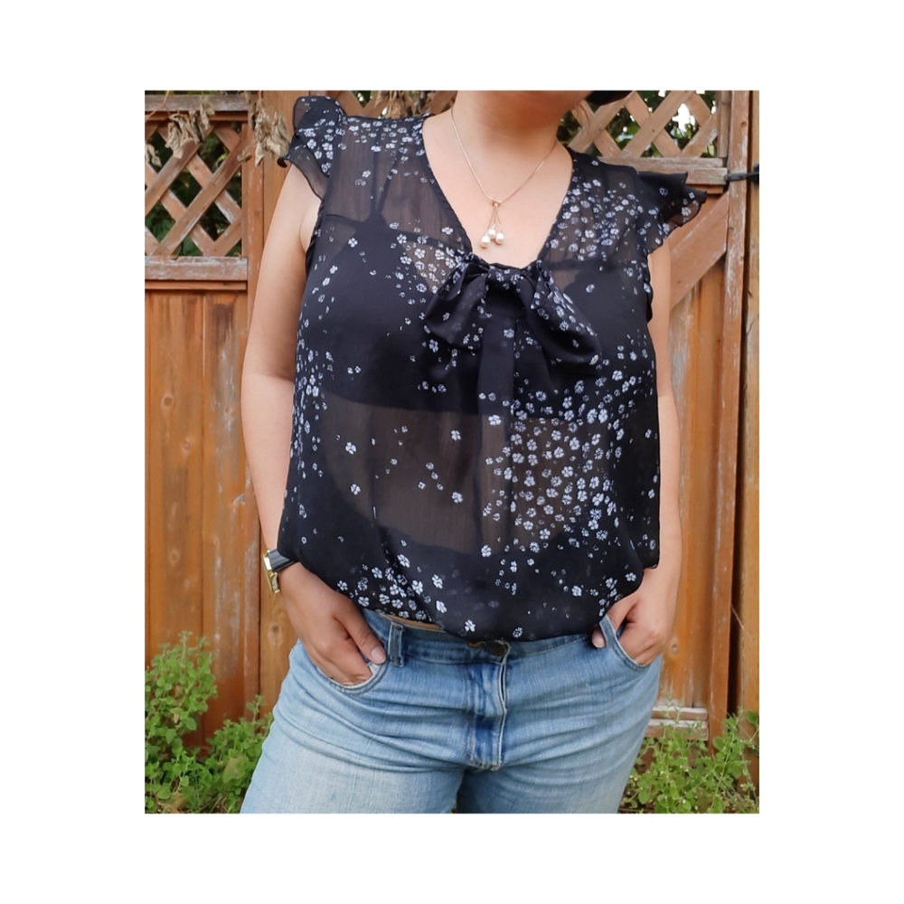 BEECHER'S BROOK | Sheer flower summer top